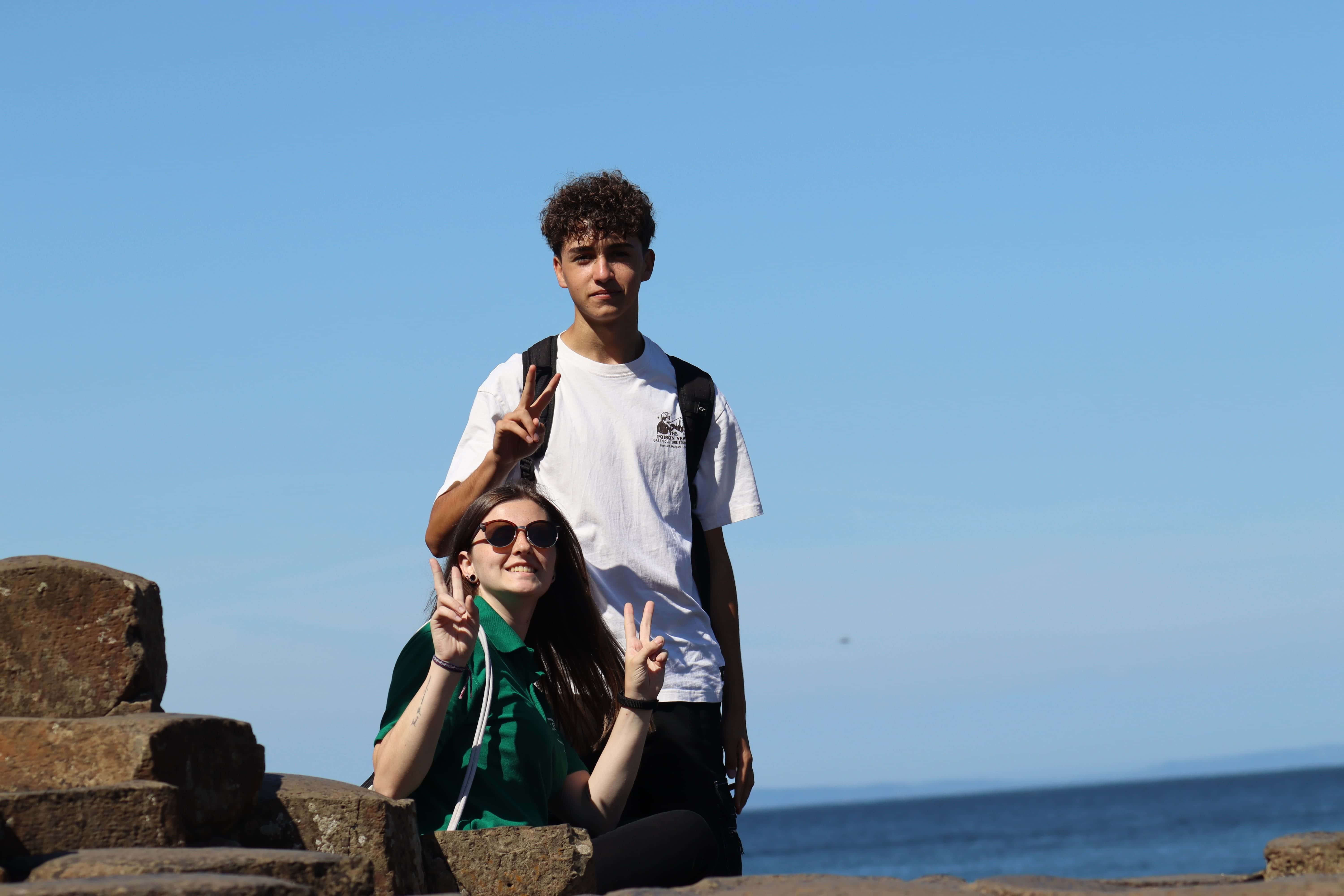 Students at the Giant's Causeway